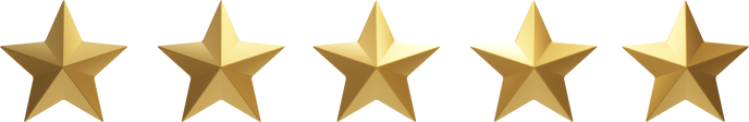 3D gold five stars